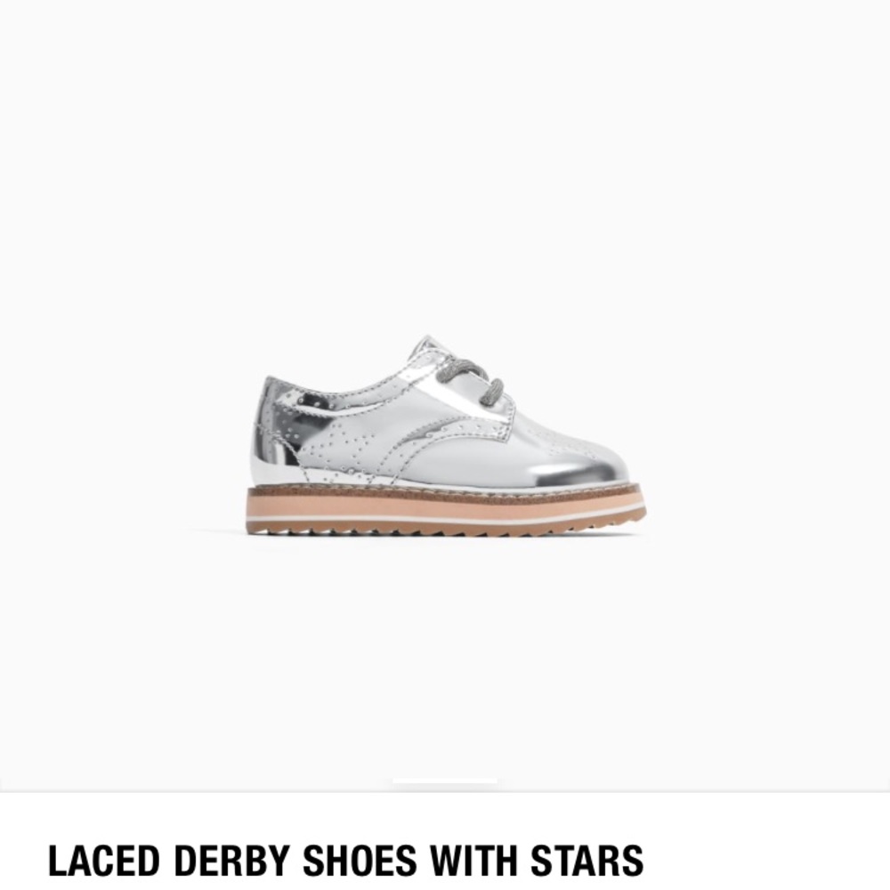 Zara Silver Derby shoes for kids